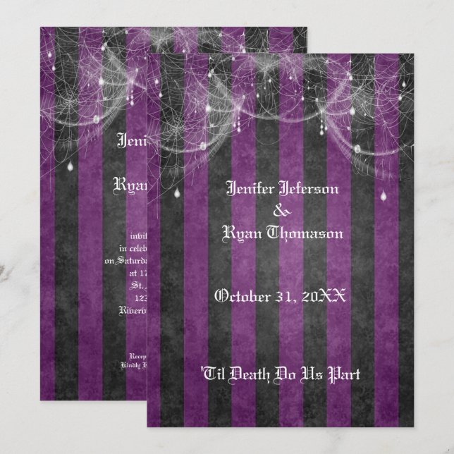 Invitation de mariage Halloween (Devant / Derrière)