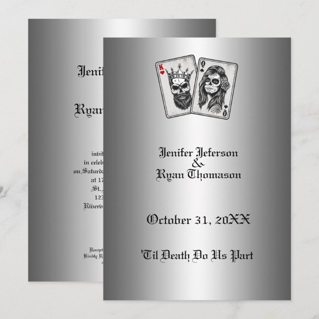 Invitation de mariage Halloween (Devant / Derrière)