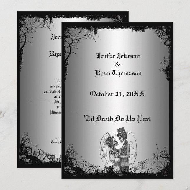 Invitation de mariage Halloween (Devant / Derrière)