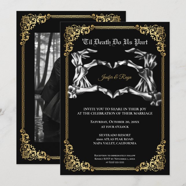 Invitation de mariage Halloween Dark Gothic (Devant / Derrière)