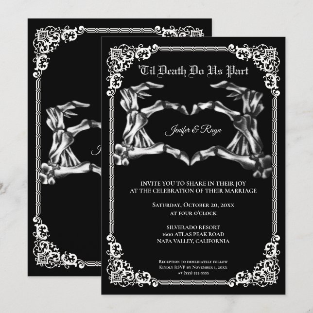 Invitation de mariage Halloween Dark Gothic (Devant / Derrière)
