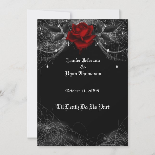 Invitation de mariage Halloween gothique (Devant)