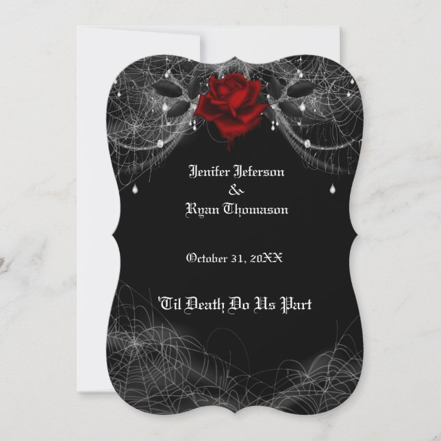 Invitation de mariage Halloween gothique (Devant)