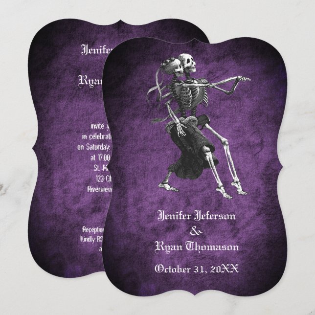 Invitation de mariage Halloween gothique (Devant / Derrière)