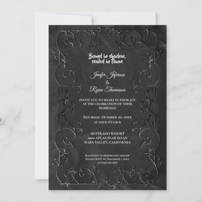 Invitation de mariage Halloween gothique sombre (Devant)