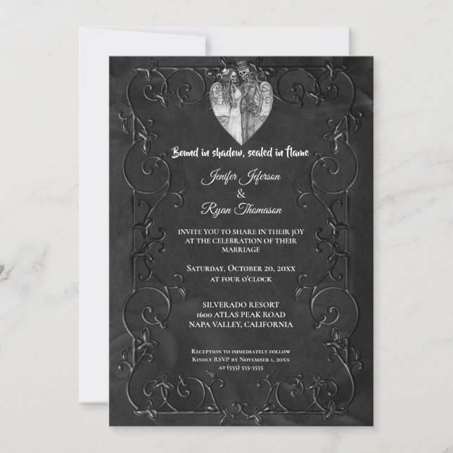 Invitation de mariage Halloween gothique sombre (Devant)