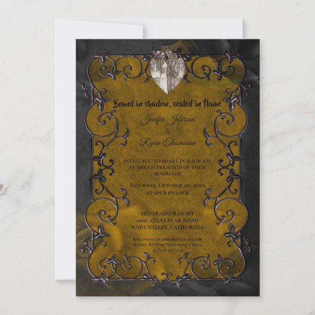 Invitation de mariage Halloween gothique sombre (Devant)