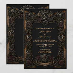 Invitation de mariage Halloween gothique sombre