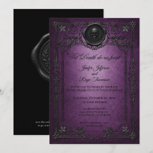Invitation de mariage Halloween gothique vintage