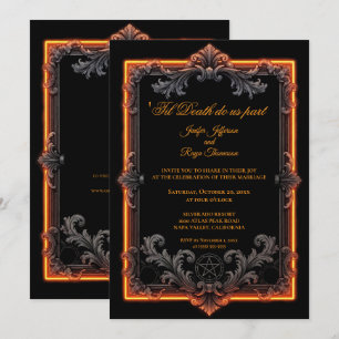 Invitation de mariage Halloween gothique vintage