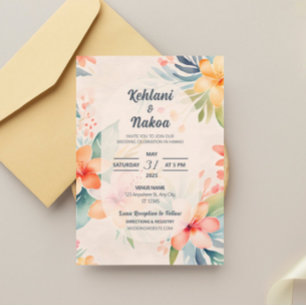 Invitation de mariage hawaïen