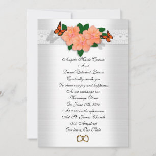 Invitation de mariage hibiscus et papillons
