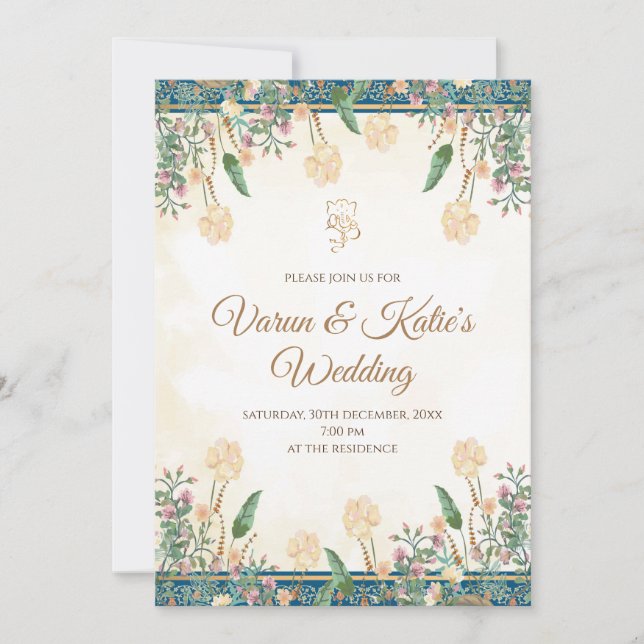 Invitation de mariage hindou comme invitation hind (Devant)
