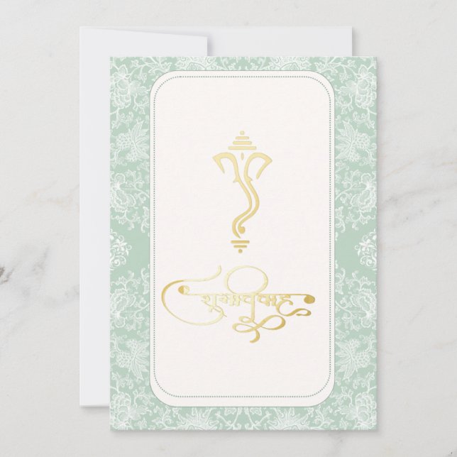 Invitation de mariage hindou Ganesha indien (Devant)