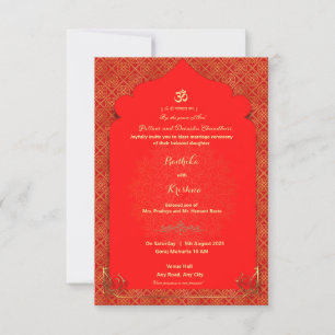 Invitation de mariage hindou indien