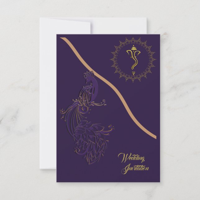 Invitation de mariage hindou indien (Devant)