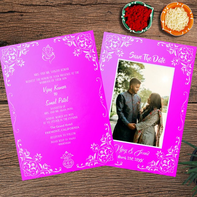 Invitation de mariage hindou indien avec image per (Créateur téléchargé)