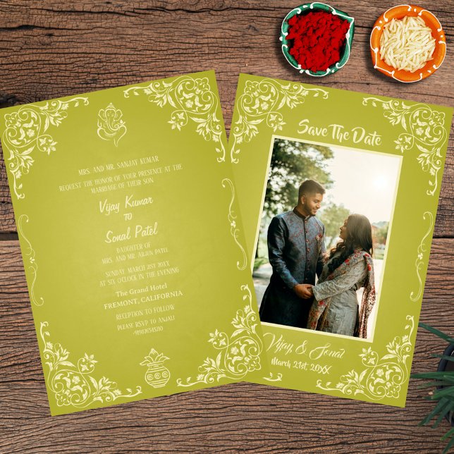 Invitation de mariage hindou indien avec image per (Créateur téléchargé)