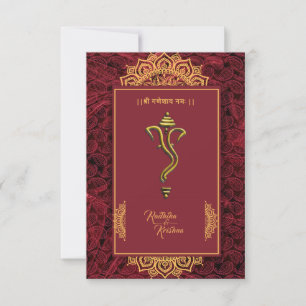 Invitation de mariage hindou indien Ganesha