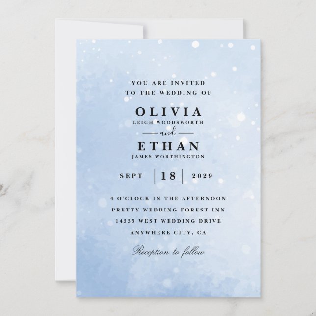 invitation de mariage hivernal (Devant)