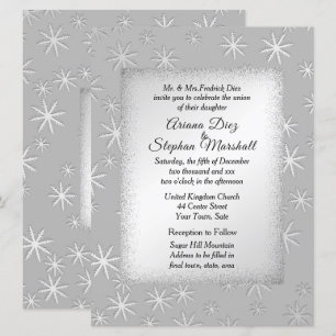 Invitation de mariage hivernal neige