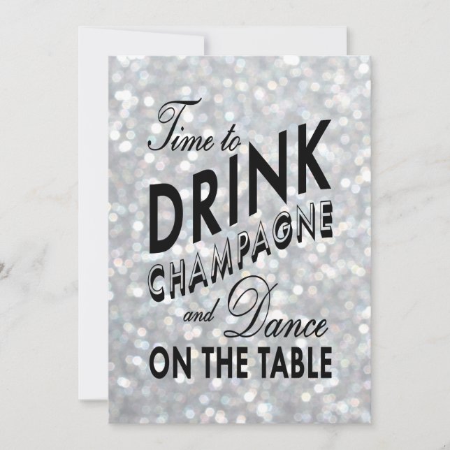 Invitation de mariage Hollywood Glam (Devant)