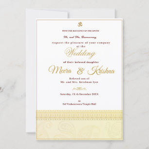 Invitation de mariage indien