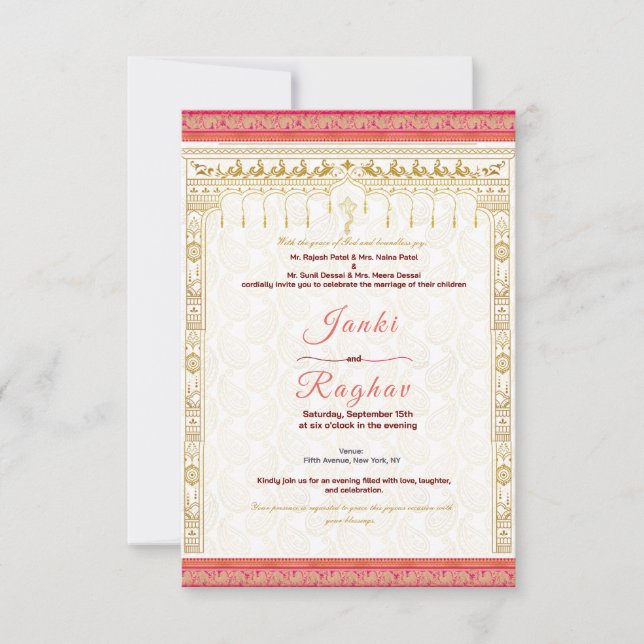 Invitation de mariage indien (Devant)