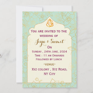 Invitation de mariage indien
