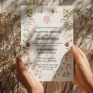 Invitation de mariage indien de style contemporain