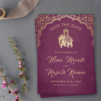 Invitation de mariage indien Ganesha or à retenir 