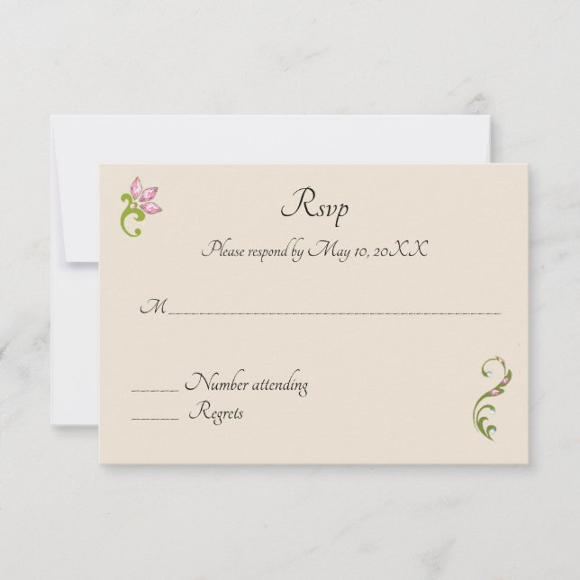 Invitation de mariage indien hindou paon RSVP (Devant)