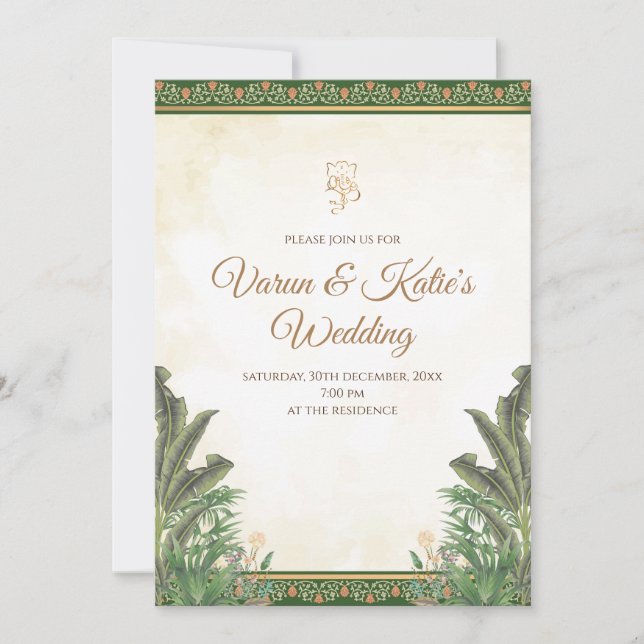 Invitation de mariage indien Invitation hindouiste (Devant)