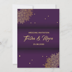 Invitation de mariage indien Mandala ethnique