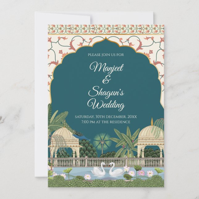 Invitation de mariage indien Mariage indien numéri (Devant)