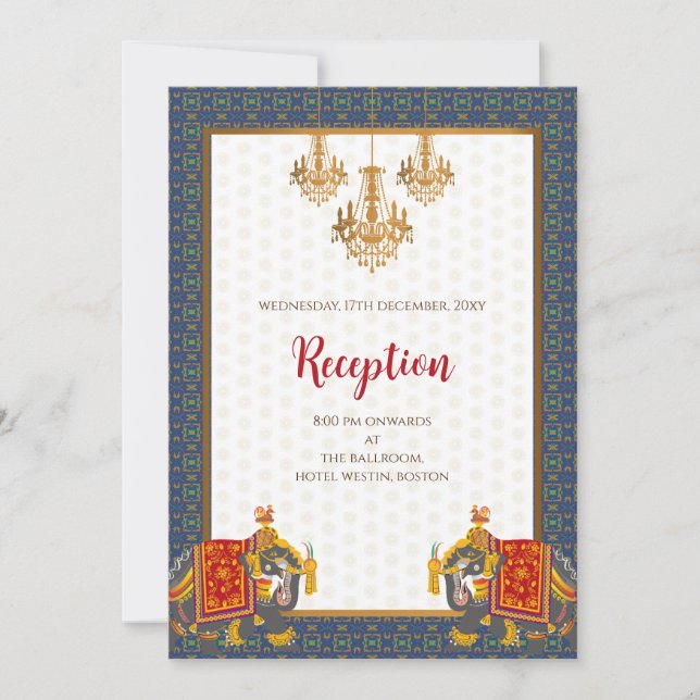 Invitation de mariage indien numérique Mariage hin (Devant)