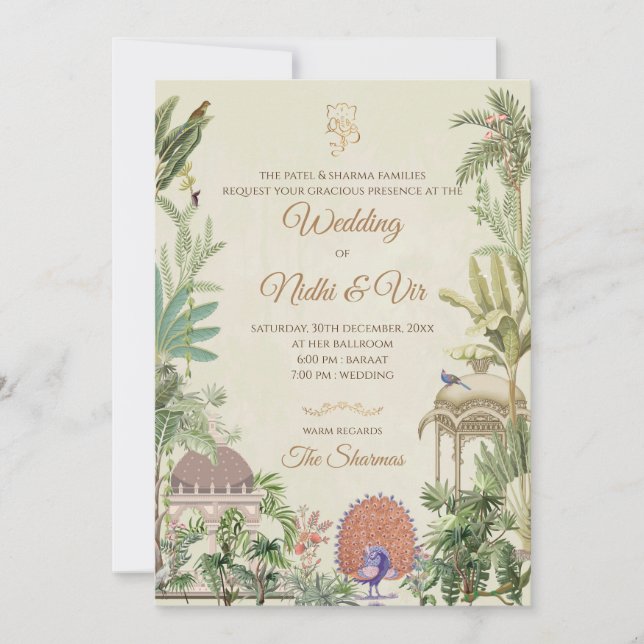 Invitation de mariage indien numérique Mariage hin (Devant)