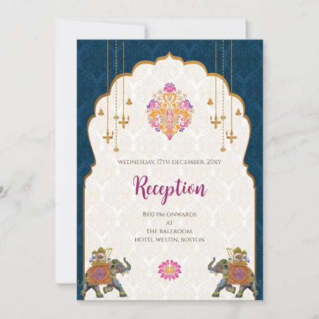 Invitation de mariage indien numérique Mariage hin (Devant)