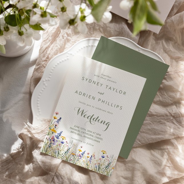Invitation de mariage informelle Simple Wildflower (Créateur téléchargé)