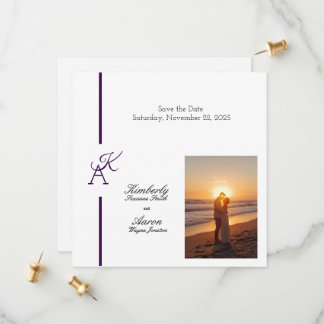 Invitation de mariage initiale de ligne minimalist