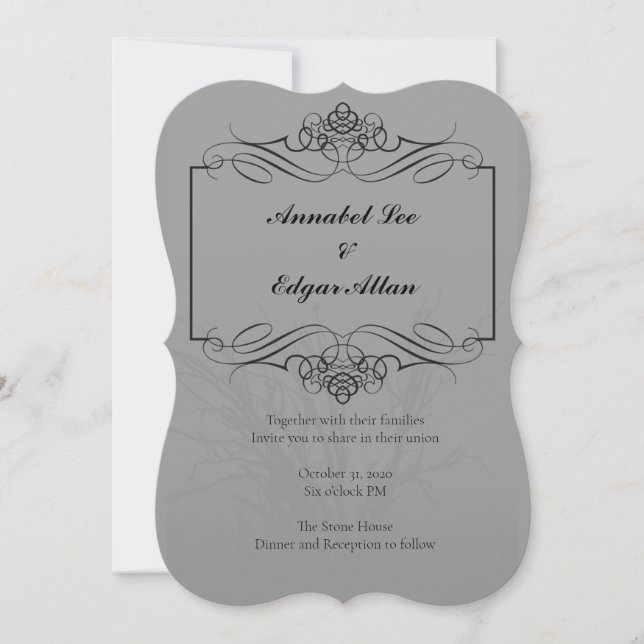 Invitation de mariage inspirée par Poe (Devant)