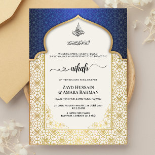 Invitation de mariage islamique   6 couleurs de to