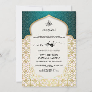 Invitation de mariage islamique 6 couleurs toniq