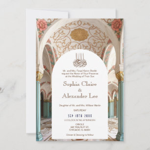 Invitation de mariage islamique de luxe avec arche