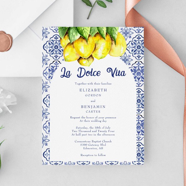 Invitation de mariage italienne Lemon La Dolce Vit (Créateur téléchargé)