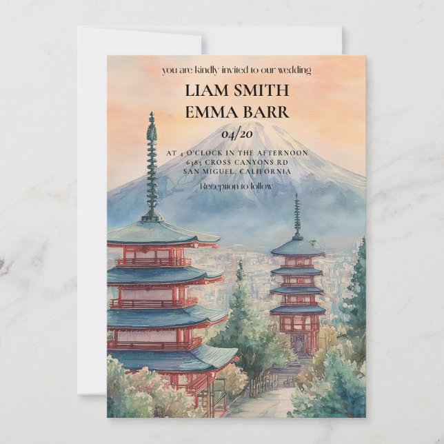 Invitation de mariage japonaise à Tokyo (Devant)