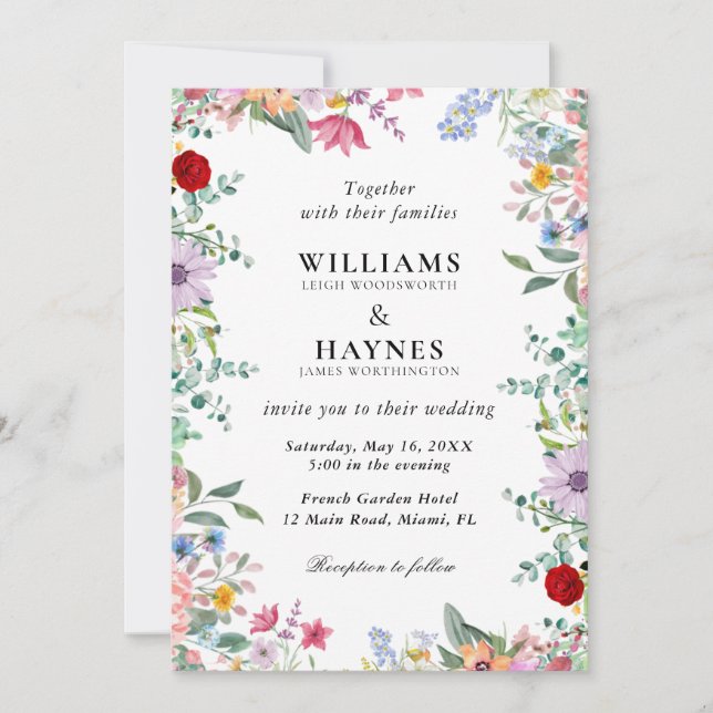 Invitation de mariage Jardin Secret (Devant)