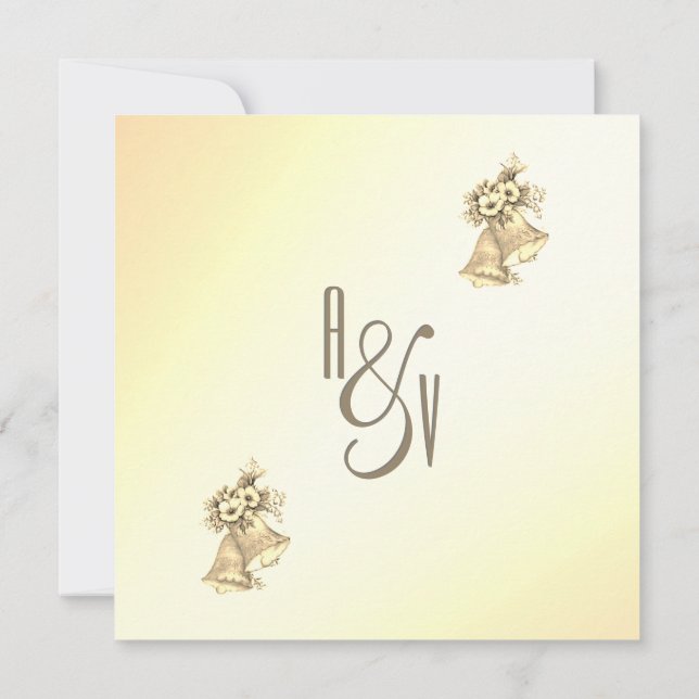 Invitation de Mariage Jaune Bells (Dos)
