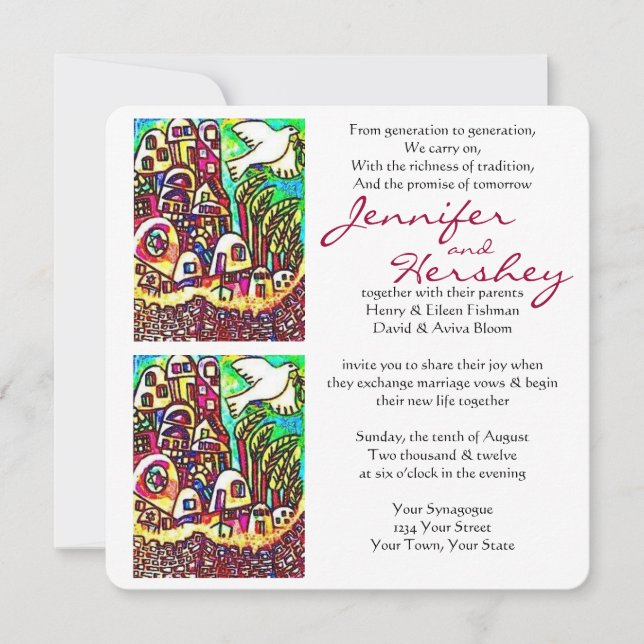 Invitation de mariage - La Colombe de la Paix Vill (Devant)