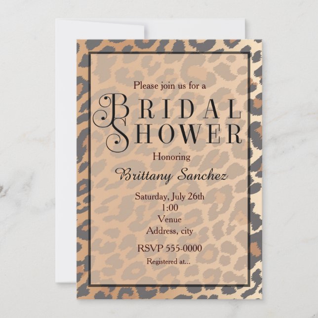Invitation de mariage léopard imprimé guépard (Devant)